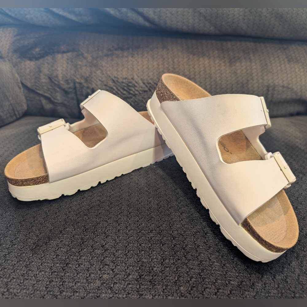 Birkenstock Papillio Arizona Platform Sandals Women's White Slide - Picture 2 of 13